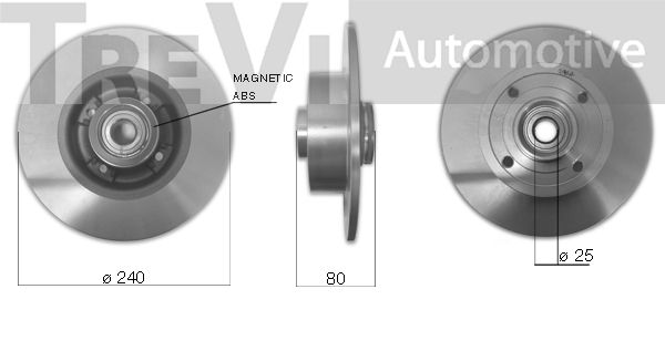 TREVI AUTOMOTIVE Комплект подшипника ступицы колеса WB2268